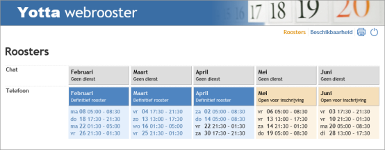 Yotta Roosteroverzicht