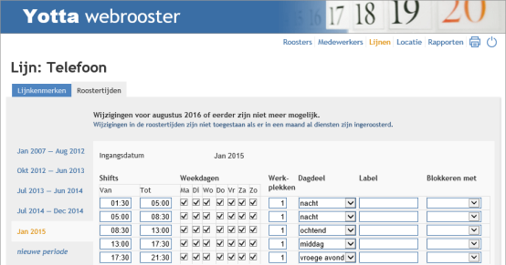 Configuratie van een Yotta rooster